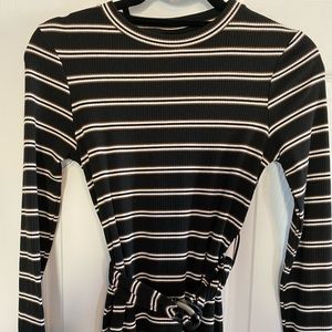 Striped ankle midi dress